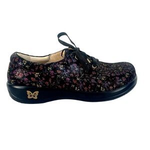 Alegria Kimi Pro Ditzy Doo US 8.5 EUR 38.5 Oxford Shoes Black Floral Sneakers
